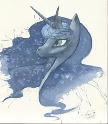 Size: 2040x2352 | Tagged: safe, banned from derpibooru, deleted from derpibooru, derpibooru import, princess luna, solo, traditional art