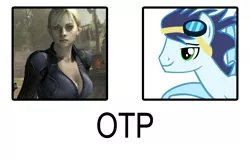 Size: 932x592 | Tagged: safe, banned from derpibooru, deleted from derpibooru, derpibooru import, soarin', crack shipping, crossover, crossover shipping, exploitable meme, jill valentine, meme, otp, resident evil, shipping