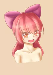 Size: 2480x3507 | Tagged: suggestive, artist:dyoung, banned from derpibooru, deleted from derpibooru, derpibooru import, apple bloom, human, bust, female, filly, humanized, lolicon, pixiv, smiling, solo, underage