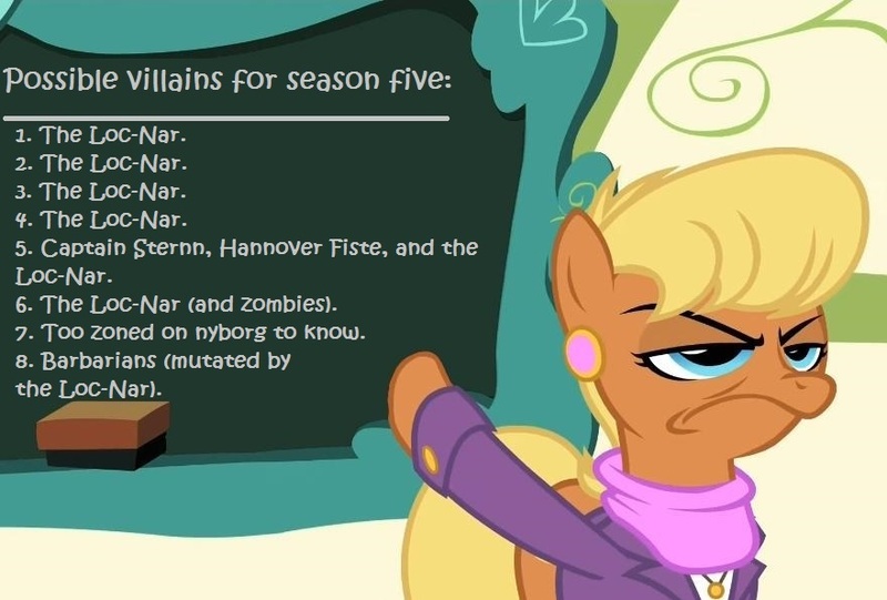 Size: 880x595 | Tagged: safe, banned from derpibooru, deleted from derpibooru, derpibooru import, ms. harshwhinny, season 5, caption, chalkboard, exploitable meme, heavy metal, image macro, meme, ms. harshwhinny's professional chalkboard, obligatory pony, season 5 discussion, text