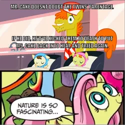 Size: 402x401 | Tagged: grimdark, banned from derpibooru, deleted from derpibooru, derpibooru import, screencap, carrot cake, cup cake, pound cake, pumpkin cake, baby cakes, caption, exploitable meme, headcanon, image macro, meme, nature is so fascinating, obligatory pony, text