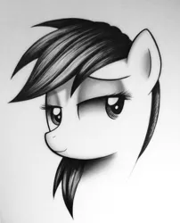 Size: 1386x1713 | Tagged: safe, artist:names76, banned from derpibooru, deleted from derpibooru, derpibooru import, rainbow dash, bust, grayscale, monochrome, portrait, solo, traditional art