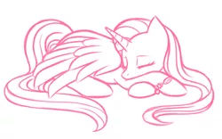 Size: 800x500 | Tagged: safe, artist:floofurr, banned from derpibooru, deleted from derpibooru, derpibooru import, fluttershy, oc, alicorn, pony, alicornified, bracelet, eyes closed, female, fluttercorn, jewelry, mare, monochrome, prone, race swap, simple background, sleeping, solo, white background