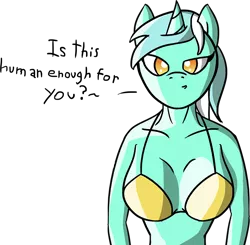 Size: 700x686 | Tagged: suggestive, artist:sparkdraws, banned from derpibooru, deleted from derpibooru, derpibooru import, lyra heartstrings, anthro, bikini, breasts, busty lyra heartstrings, clothes, swimsuit
