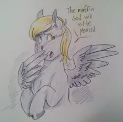 Size: 811x801 | Tagged: safe, artist:tegechu, banned from derpibooru, deleted from derpibooru, derpibooru import, derpy hooves, pegasus, pony, colored sketch, female, mare, solo, traditional art