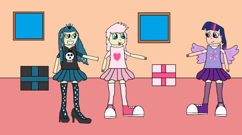 Size: 1632x912 | Tagged: safe, artist:rainbowxxxdash, banned from derpibooru, deleted from derpibooru, derpibooru import, queen chrysalis, twilight sparkle, twilight sparkle (alicorn), oc, oc:fluffle puff, alicorn, human, 1000 hours in ms paint, canon x oc, chrysipuff, female, humanized, lesbian, shipping, winged humanization, wings