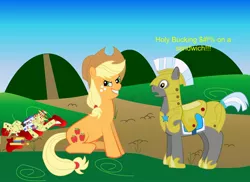 Size: 2160x1569 | Tagged: semi-grimdark, artist:spellboundcanvas, banned from derpibooru, deleted from derpibooru, derpibooru import, applejack, flam, flim, blood, death, evil grin, flamabuse, flimabuse, flimflamabuse, flim flam brothers, grin, massacre, murder, no regrets, out of character, revenge, smiling