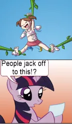 Size: 673x1157 | Tagged: safe, artist:tato, banned from derpibooru, deleted from derpibooru, derpibooru import, twilight sparkle, clopping meme, exploitable meme, feet, fetish, foot fetish, meme, obligatory pony, tickle fetish, tickle torture, tickling