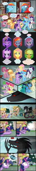 Size: 800x3819 | Tagged: semi-grimdark, artist:culu-bluebeaver, banned from derpibooru, deleted from derpibooru, derpibooru import, apple bloom, applejack, fluttershy, pinkie pie, rainbow dash, rarity, spike, twilight sparkle, oc, oc:plague, comic:the six-winged serpent, angry, crying, dirt, element of generosity, element of honesty, element of kindness, element of laughter, element of loyalty, element of magic, elements of harmony, fail, pinkamena diane pie