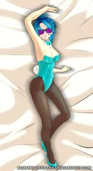 Size: 720x1320 | Tagged: suggestive, artist:adammasterart, banned from derpibooru, deleted from derpibooru, derpibooru import, vinyl scratch, human, 3d, body pillow, body pillow design, breasts, bunny suit, clothes, corset, female, humanized, leotard, pantyhose, sexy, solo, solo female