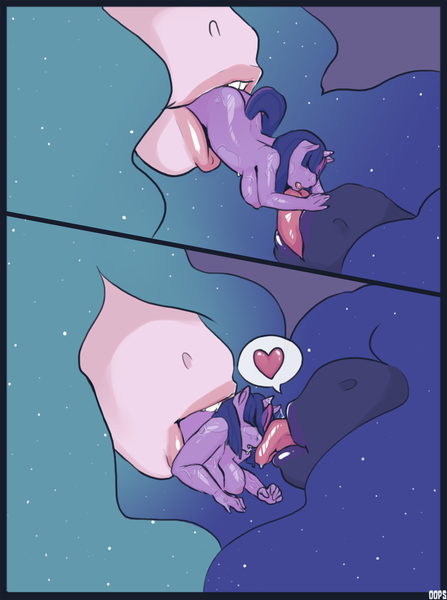 Size: 1500x2012 | Tagged: questionable, artist:oops, banned from derpibooru, deleted from derpibooru, derpibooru import, princess celestia, princess luna, twilight sparkle, anthro, breasts, comic, drool, face licking, female, fetish, heart, lesbian, licking, lunapred, micro, nipples, nudity, polyamory, preylight, shipping, soft vore, tongue out, twilunestia, vore, vore snowballing