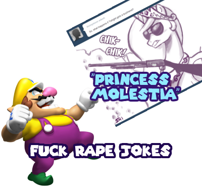 Size: 400x370 | Tagged: grimdark, questionable, artist:johnjoseco, banned from derpibooru, deleted from derpibooru, derpibooru import, princess celestia, ask gaming princess luna, princess molestia, down with molestia, drama, mouthpiece, rape, sex, slowpoke, social justice wario, social justice warrior, vulgar, wario