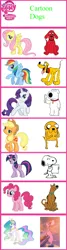 Size: 348x1296 | Tagged: safe, banned from derpibooru, deleted from derpibooru, derpibooru import, applejack, fluttershy, pinkie pie, princess celestia, rainbow dash, rarity, twilight sparkle, dog, adventure time, chart, clifford, comparison chart, jake the dog, scooby doo