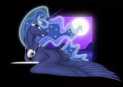 Size: 5200x3686 | Tagged: safe, artist:astralmelodia, artist:tgbjerga, banned from derpibooru, deleted from derpibooru, derpibooru import, princess luna, moon, solo