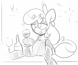 Size: 1280x1059 | Tagged: safe, artist:belaboy, banned from derpibooru, deleted from derpibooru, derpibooru import, oc, oc:flan pone, unofficial characters only, alcohol, cute, drunk, wine
