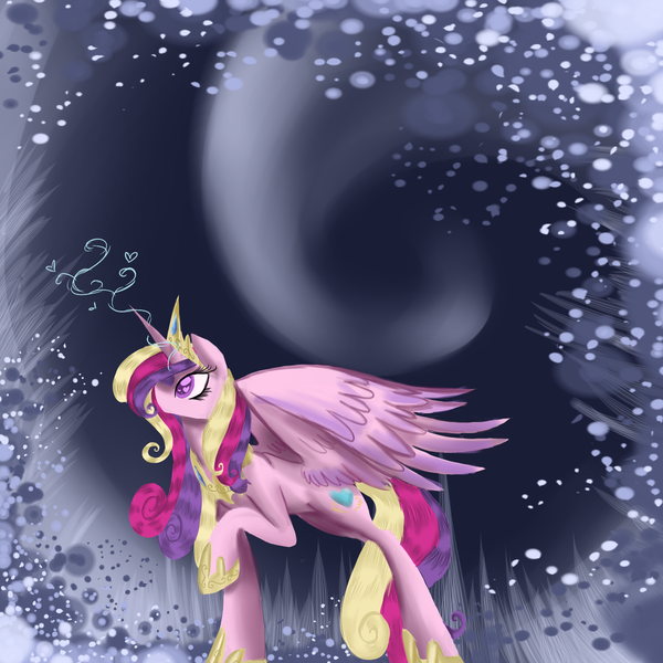 Size: 1500x1500 | Tagged: safe, artist:cyanocitta-blattidae, banned from derpibooru, deleted from derpibooru, derpibooru import, princess cadance, heart eyes, solo, wingding eyes