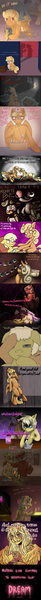 Size: 500x7266 | Tagged: grimdark, artist:animedley, artist:askburningstream, artist:ask-chiffon-chemise, artist:askdarkflutterbat, artist:askflintlock, artist:ask-pegasus-lola, artist:asktheexaltedponies, artist:dracini, artist:fergerking, artist:irontwistfim, artist:lumina0, artist:pitchpatch, artist:sephur, artist:tracymod, artist:zeitglass, artist:zolah, banned from derpibooru, deleted from derpibooru, derpibooru import, oc, oc:angel song, oc:butcher, oc:pitch patch, oc:vagabond, unofficial characters only, ask pitch patch, blood, female, filly, freckles, song, tumblr