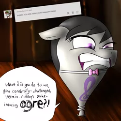 Size: 2000x2000 | Tagged: safe, artist:whisperfoot, banned from derpibooru, deleted from derpibooru, derpibooru import, octavia melody, balloon pony, inflatable pony, ask balloon octavia, angry, ask, balloon, gritted teeth, solo, tumblr