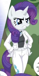 Size: 314x610 | Tagged: safe, artist:bbmbbf, banned from derpibooru, deleted from derpibooru, derpibooru import, rarity, anthro, equestria untamed, belly button, be my special somepony, comic, cropped, midriff, palcomix