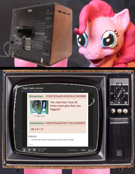 Size: 796x1024 | Tagged: safe, banned from derpibooru, deleted from derpibooru, derpibooru import, pinkie pie, human, 4chan, craft, exploitable meme, imgur, inception, meme, muscles, obligatory pony, photo, realistic, sculpture, template, tumblr, tv meme