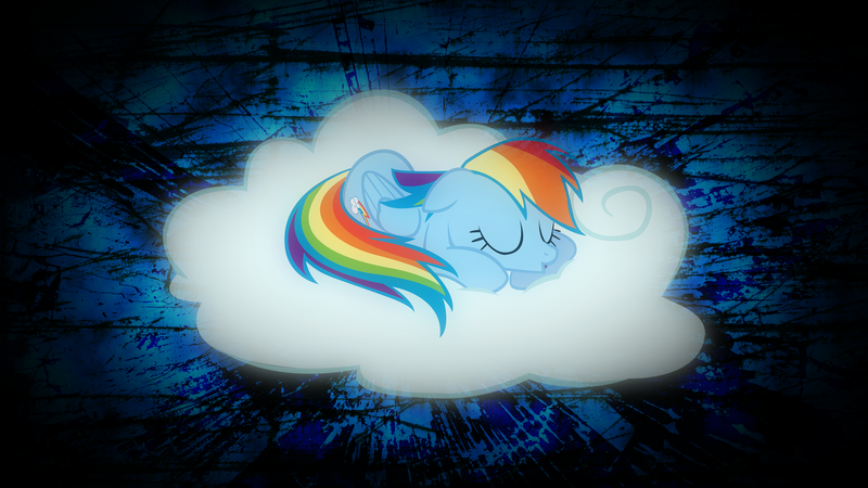 Size: 2560x1440 | Tagged: safe, banned from derpibooru, deleted from derpibooru, derpibooru import, rainbow dash, background, cloud, sleeping, wallpaper