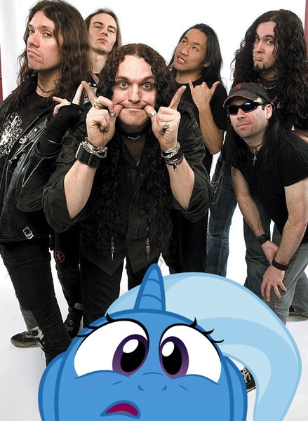 Size: 600x820 | Tagged: safe, banned from derpibooru, deleted from derpibooru, derpibooru import, trixie, crossover, dave mackintosh, dragonforce, herman li, sam totman, vadim pruzhanov, zp theart