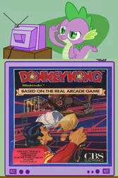 Size: 594x890 | Tagged: safe, banned from derpibooru, deleted from derpibooru, derpibooru import, spike, gorilla, awesome, barrel, cbs, confused, donkey kong, donkey kong arcade, exploitable meme, fireball, hammer, intellivision, jumpman, manly, mario, meme, monster, nintendo, obligatory pony, pauline, realistic, throwing, tv meme, wat