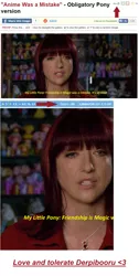 Size: 705x1400 | Tagged: safe, banned from derpibooru, deleted from derpibooru, derpibooru import, derpibooru, anime was a mistake, know your meme, lauren faust, meta, score, troll quote