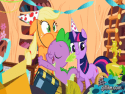 Size: 640x480 | Tagged: suggestive, banned from derpibooru, deleted from derpibooru, derpibooru import, applejack, spike, twilight sparkle, animated, applespike, female, innuendo, male, shipping, straight, thrusting