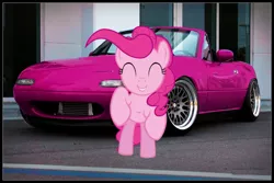 Size: 1200x800 | Tagged: safe, artist:bboymidnight, banned from derpibooru, deleted from derpibooru, derpibooru import, pinkie pie, car, mazda, mazda mx5, solo