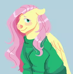 Size: 563x570 | Tagged: safe, artist:tegechu, banned from derpibooru, deleted from derpibooru, derpibooru import, fluttershy, clothes, cute, shyabetes, solo, sweater, sweatershy