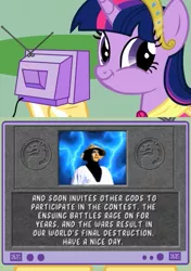 Size: 423x600 | Tagged: safe, banned from derpibooru, deleted from derpibooru, derpibooru import, twilight sparkle, alicorn, bad end, exploitable meme, meme, mortal kombat, obligatory pony, raiden, tv meme, twilight sparkle (alicorn), video game