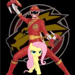 Size: 1356x1356 | Tagged: safe, banned from derpibooru, deleted from derpibooru, derpibooru import, fluttershy, power rangers, power rangers wild force