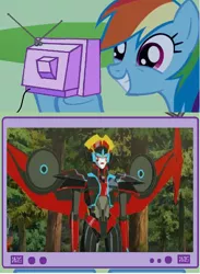 Size: 562x768 | Tagged: safe, banned from derpibooru, deleted from derpibooru, derpibooru import, rainbow dash, exploitable meme, meme, obligatory pony, transformers, transformers robots in disguise (2015), tv meme, windblade