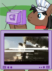Size: 492x672 | Tagged: safe, banned from derpibooru, deleted from derpibooru, derpibooru import, full steam, promontory, animated, exploitable meme, meme, obligatory pony, steam train, train, transformation, transformers, tv meme, youtube link