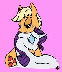 Size: 1258x1471 | Tagged: safe, artist:splashybacon, banned from derpibooru, deleted from derpibooru, derpibooru import, applejack, rarity, female, lesbian, rarijack, shipping