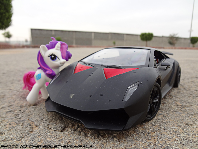 Size: 4608x3456 | Tagged: safe, artist:chevrolet-evilimpala, banned from derpibooru, deleted from derpibooru, derpibooru import, rarity, car, lamborghini, lamborghini sesto elemento, obligatory pony, toy