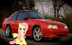 Size: 672x422 | Tagged: safe, artist:dontae98, banned from derpibooru, deleted from derpibooru, derpibooru import, fluttershy, car, ford, mustang
