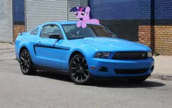 Size: 672x422 | Tagged: safe, artist:dontae98, banned from derpibooru, deleted from derpibooru, derpibooru import, twilight sparkle, car, ford, mustang
