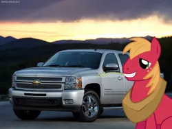 Size: 800x600 | Tagged: safe, artist:rdbrony16, banned from derpibooru, deleted from derpibooru, derpibooru import, big macintosh, car, chevrolet, chevrolet silverado, truck