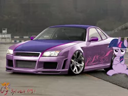 Size: 1024x768 | Tagged: safe, artist:sylwek1191, banned from derpibooru, deleted from derpibooru, derpibooru import, twilight sparkle, car, nissan, nissan skyline, skyline r34