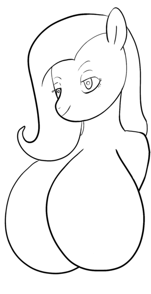 Size: 929x1804 | Tagged: questionable, artist:maraudershy, banned from derpibooru, deleted from derpibooru, derpibooru import, posey, anthro, big breasts, breasts, bust, featureless breasts, female, g1, g1 to g4, generation leap, huge breasts, monochrome, nudity, simple background, solo, solo female, white background