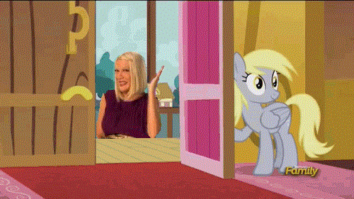 Size: 500x281 | Tagged: safe, banned from derpibooru, deleted from derpibooru, derpibooru import, derpy hooves, human, a canterlot wedding, slice of life (episode), derpy's door, exploitable meme, irl, irl human, meme, obligatory pony, photo, tori spelling