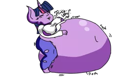 Size: 1024x666 | Tagged: suggestive, artist:perlast, banned from derpibooru, deleted from derpibooru, derpibooru import, twilight sparkle, anthro, belly, big belly, fat, huge belly, impossibly large belly, inflation, stomach noise, stuffed, stuffing, twilard sparkle, weight gain