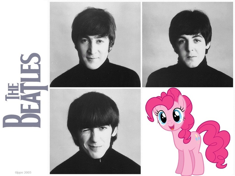 Size: 1024x768 | Tagged: safe, banned from derpibooru, deleted from derpibooru, derpibooru import, pinkie pie, party pooped, george harrison, john lennon, paul mccartney, the beatles