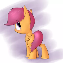Size: 1200x1200 | Tagged: safe, artist:bakasan, banned from derpibooru, deleted from derpibooru, derpibooru import, scootaloo, pegasus, pony, blushing, cute, cutealoo, solo