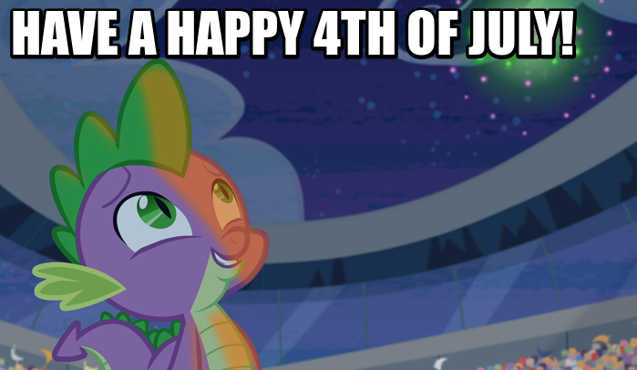 Size: 699x406 | Tagged: safe, banned from derpibooru, deleted from derpibooru, derpibooru import, screencap, spike, 4th of july, caption, equestria games, fireworks, holiday, image macro, independence day, meme, solo, text