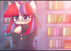 Size: 1280x923 | Tagged: dead source, safe, artist:pastelmistress, banned from derpibooru, deleted from derpibooru, derpibooru import, moondancer, pony, unicorn, amending fences, 3:, adorkable, blushing, clothes, crepuscular rays, cute, dancerbetes, dork, female, glasses, looking at you, mare, shy, solo
