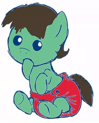 Size: 554x685 | Tagged: safe, artist:fillyscoots42, banned from derpibooru, deleted from derpibooru, derpibooru import, oc, oc:tenerius, colored, diaper, foal