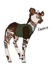 Size: 621x780 | Tagged: source needed, safe, artist:cyanocitta-blattidae, banned from derpibooru, deleted from derpibooru, derpibooru import, okapi, original species, stripes